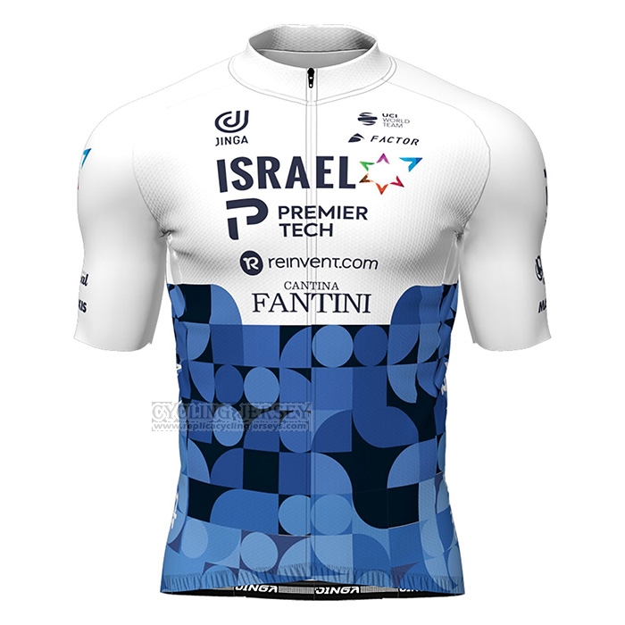 2022 Cycling Jersey Israel Cycling Academy Blue White Short Sleeve and Bib Short